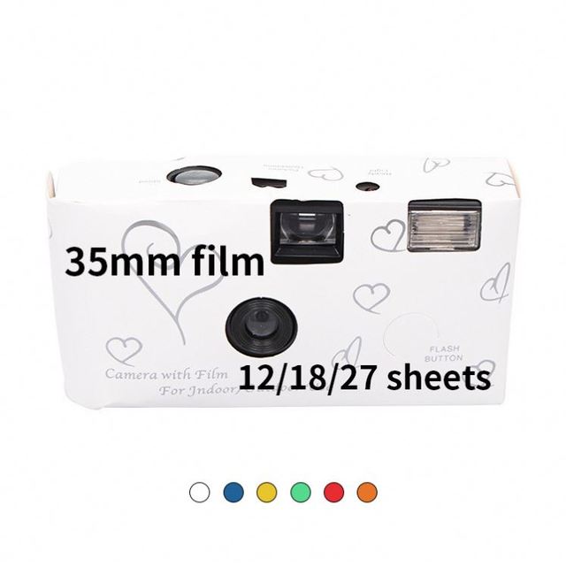 Bulk Order White Promotional 35mm Film Camera Custom Logo Disposable One Time Use Photo Camera with Flash