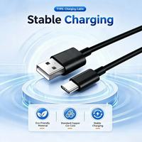 Cable de Carga USB-A a USB-C con Revestimiento de PVC y Conductor de Cobre Estañado para Teléfono Móvil, Cámara, Computadora, Auriculares, Automóvil