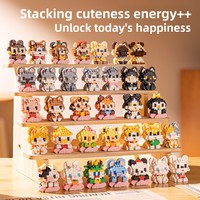 Blocs de construction à petites particules compatibles transfrontaliers - Figurines de dessins animés - Jouets éducatifs à assembler - Modèle en plastique ABS