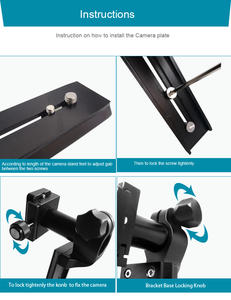 Glissière de caméra détachable, très stable, pour le voyage, avec plaque de dégagement rapide et niveau à bulle, compatible avec les objectifs de 600 à 800 mm - Product Image 6