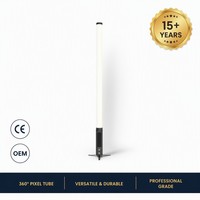 Tubo de Píxeles LED Inalámbrico con Batería, 360 Grados RGBWA 5 en 1, Control por APP y DMX, 32 Píxeles, 1750K-10000K, Directo de Fábrica OEM