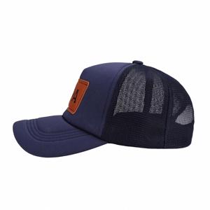 High Quality 6-Panel 112 Cap Style Structured Mesh Trucker Hat Leather <b>Patch</b> Logo Retro Theme Portable Gravure Printed for Gifts - Product Image 4