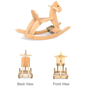 Juguete clásico de caballo mecedora de madera Natural con respaldo de Pedal seguro, mano de obra fina <span class=keywords><strong>para</strong></span> niños, artesanías de madera, cajas de madera, letreros de pared - Product Image 3