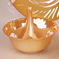 Service de table en verre opale blanc, 33 pièces, plats à poisson en verre plat, bol avec ion galvanisé inaltérable couleur or, marché indien