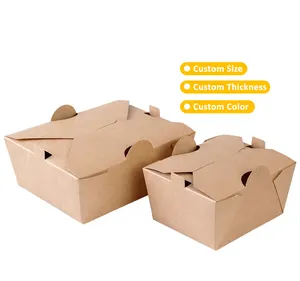 Nuevo diseño de tamaño personalizado desechables envases de papel para alimentos embalaje caja de papel para pescado y patatas fritas