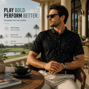 Polo de Golf Negro Personalizado Premium para Hombre, con Estampado, de Alto Rendimiento, Absorbente de Humedad, Marca Privada, Ropa Corporativa OEM - Product Image 1