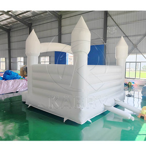 Maison de rebond 13 'x 13' videur de mariage blanc de luxe commercial sautant château plein d'entrain maison de rebond blanche gonflable à vendre - Product Image 4