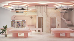 <span class=keywords><strong>Oni</strong></span> shopfitting ชั้นวางเครื่องสำอางสีชมพูออกแบบตกแต่งภายในสำหรับร้านค้าปลีกร้านเครื่องสำอาง - Product Image 4