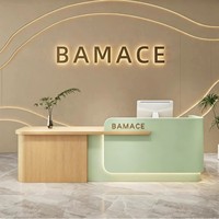 Bureau de réception moderne en bois, écologique et durable, pour salon de beauté et salon de coiffure