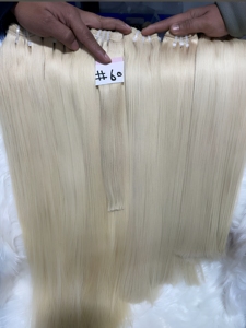 Paquetes de Cabello Remy Indio 100% Auténtico, Doble Trama, Liso, Suave, Ondulado, Rubio, Cutícula Completa Alineada, Cabello Teñido a Granel - Product Image 2