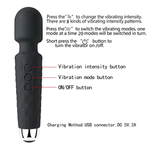 Vibrador de Varita de Cuerpo Completo de 20 Canales y 8 Velocidades, Recargable por USB, Impermeable, Sin Lubricante, para Masajes y Juguetes Sexuales para Adultos - Product Image 4