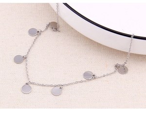 Gioielli personalizzati stile classico storie di viaggio collana in acciaio inox Mini dischi semplici ciondolo donne collane - Product Image 1