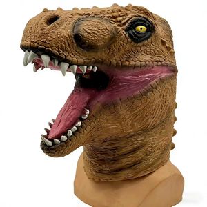 Máscara <span class=keywords><strong>de</strong></span> Látex <span class=keywords><strong>de</strong></span> Dinosaurio T-Rex, Tema Alien vs Depredador, Dientes Afilados, Cosplay <span class=keywords><strong>de</strong></span> Terror para Halloween, Máscara Facial Completa, 18+ - Product Image 1