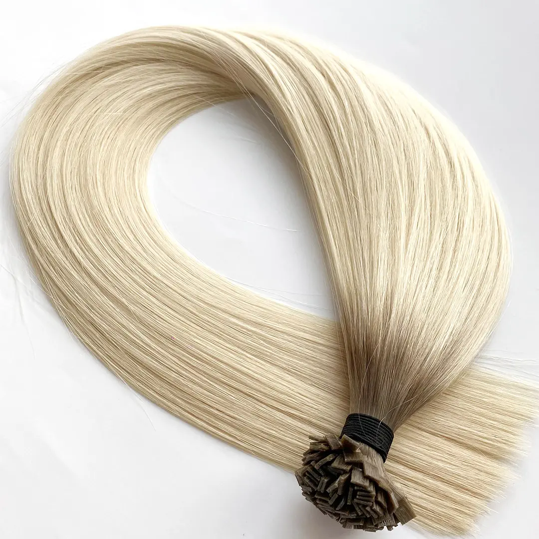 Extensão de cabelo europeu de qualidade superior à prova d'água, cabelo russo de queratina com ponta K desenhada dupla