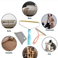 Kit de nettoyage des poils d'animaux réutilisable en 3 parties : rouleau anti-poils, rasoir à tissu et grattoir pour chats et chiens