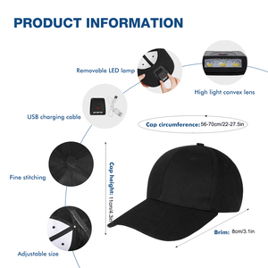 Thời Trang Mới Xây Dựng Trong Có Thể Sạc Lại Unisex <span class=keywords><strong>LED</strong></span> Mũ Bóng Chày Với Ánh Sáng Đổi Mới Đèn Pin <span class=keywords><strong>Hat</strong></span> <span class=keywords><strong>LED</strong></span> Mũ Bóng Chày - Product Image 5