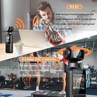 Caméra corporelle 4K avec microphone externe, mini caméra vidéo et audio de poche, caméra rotative