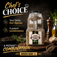 Poivre noir cru séché de qualité supérieure, moulu en vrac, pot de 5 lb, mouture boucher, entièrement naturel, sans gluten, stérilisé à la vapeur, HALAL OU Casher