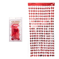 Décoration murale de fête 1x2m, fond en forme de cœur, rideaux en feuille de pluie, toile de fond pour mariage, Saint-Valentin, anniversaire