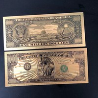Collection de billets de banque en plastique de 1 000 000 $ Statue de la Liberté, cadeau de mariage, dorure à chaud 24 carats