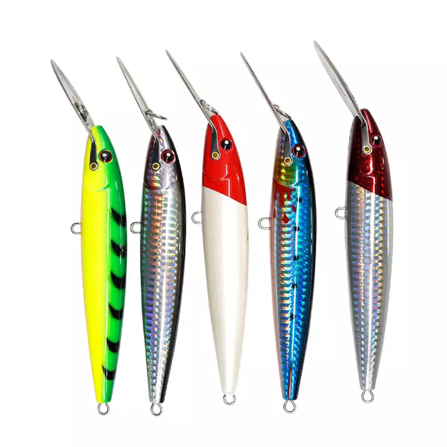 SEASKY Hotsale 80g 24cm Deep Diving Stainless Steel Lip Peche Jerkbait Big Game Hard Bait Ocean Boat Fishing Trout Swim Bait