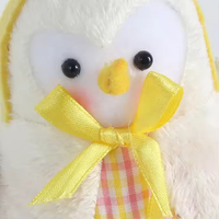 Vente en gros SOTE Oiseau en tissu mignon avec oreilles de lapin rose jaune, jouet sur pied, décoration de Pâques pour la maison et le bureau