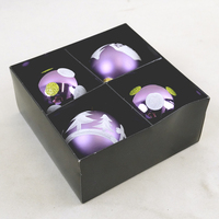 Ensemble de boules de Noël fantaisie de haute qualité en verre lavande et pailleté, dans un coffret cadeau, pour la décoration de l'arbre de Noël, de la maison et des fêtes.