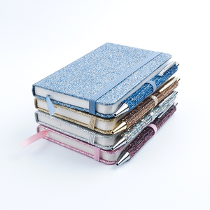 Juego de bolígrafos con diamantes de imitación para cuaderno de bolsillo, bolígrafos de cristal, Mini Diamante de tapa dura, diario con purpurina, <span class=keywords><strong>escritorio</strong></span> de oficina para mujer - Product Image 1