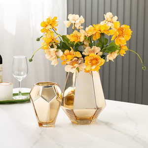 Nordique luxe salon moderne décoration de la maison Vase en <span class=keywords><strong>verre</strong></span> doré armoire à <span class=keywords><strong>vin</strong></span> décoration <span class=keywords><strong>verre</strong></span> or Vases - Product Image 3