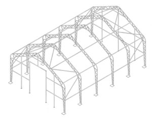 Tentes <span class=keywords><strong>de</strong></span> <span class=keywords><strong>stockage</strong></span> commerciales modernes robustes en acier Q235 imperméables pour chantier <span class=keywords><strong>de</strong></span> construction et parking - Product Image 6