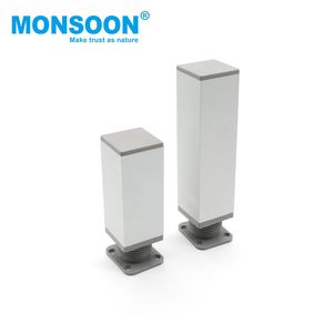 Gambe per Tavolo da <span class=keywords><strong>Divano</strong></span> Regolabili in Altezza in Acciaio Inox Nero, Gambe Quadrate Lunghe per <span class=keywords><strong>Tavolino</strong></span> da Caffè e Mobile - Product Image 3