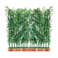 Vente en gros d'arbres en bambou artificiel vert de différentes tailles, plante artificielle de 3 m avec feuilles de bambou pour la décoration de clôture extérieure