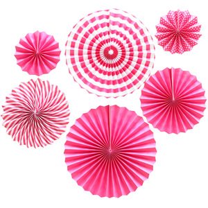 GL Guirlandes en papier à motif rond rouge Décoration <span class=keywords><strong>pour</strong></span> <span class=keywords><strong>anniversaire</strong></span> mariage Graduation Events Accessoires Party Hanging Paper Fans Set - Product Image 3