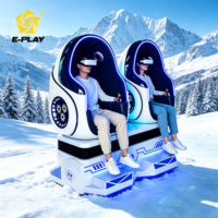 Simulateur de course 3DoF Eplay 9D VR avec fauteuil cinéma, machine de jeu volant type 'Egg Chair' pour parc d'aventure intérieur