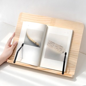 Wooden Book Stand With Adjustable Clips 23.8x29.9cm For Reading Desk Organizers - Product Image 1