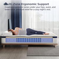 Échantillons Disponibles Matelas Confort Mi-Ferme en Boîte, Mousse à Mémoire de Forme Haute Qualité, Ressorts, Housse Amovible