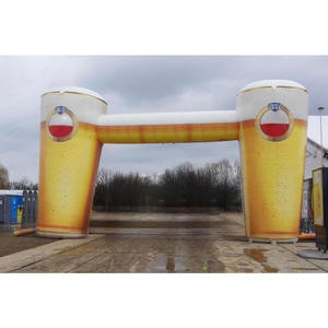 Arche de course gonflable bleue avec drapeaux à carreaux, logo personnalisé, bâche en PVC durable, pour événements sportifs, marathons et sports - Product Image 6