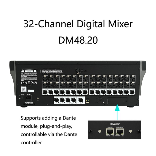 32 Channel Digital DM16.6 Metal Professional Audio Mixer Console with Bluetooth DJ Controller