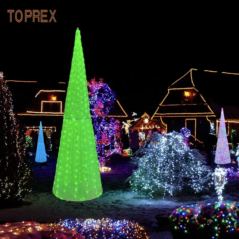 Al aire libre a prueba de agua 3D acrílico LED cono de Navidad árbol motivo luz RGB/Blanco/verde/rojo emisor IP65 nominal iluminación decorativa