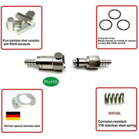 NCZ 1/4 "Flow LC Series NS Type PANEL MOUNT FERRULELELESS POLYTUBE FITTING Fluid Quick Coupling Stainless Steel Air Liquid 12004