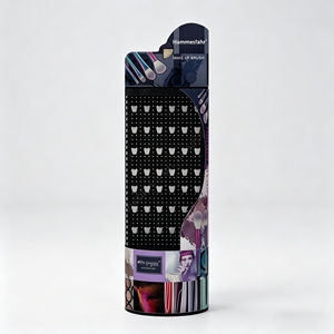 Custom Metal Pegboard Display Stand with <b>Hooks</b> for Makeup Brushes <b>Tools</b> Cosmetic Store Floor Standing Retail Merchandise - Product Image 1