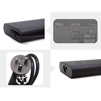 Adaptateur d'alimentation pour ordinateur portable USB-C GaN 165W pour Dell avec port USB-C, cordon d'alimentation US/UK/EU pour Dell