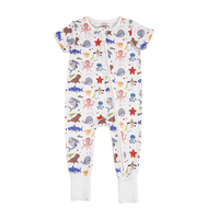 Barboteuse pour bébé en coton et bambou Zipsuit pour bébé Combinaison de nuit personnalisée avec fermeture éclair Pyjama grenouillère pour nouveau-né Vêtements en bambou