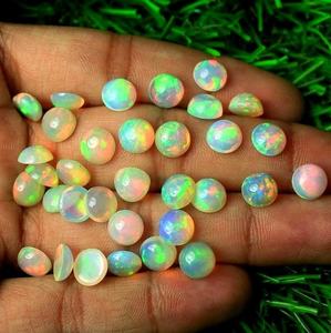 Opale Welo éthiopienne multi-feu polie en cabochon, forme naturelle, pierre précieuse en vrac, bijoux, bague, INDIA GEMS, modèle AETHOPAL04, vente en gros - Product Image 3