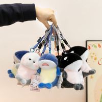 Lindo Llavero de Animales Marinos: Delfín, Tiburón, Orca, Foca, Peluche de Dibujos Animados, Colgante para Mochila, Juguete de Peluche de Vida Marina, Regalo para Niños
