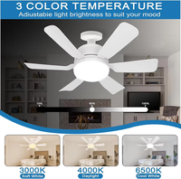 3CCT Ventilateur de plafond d'été amovible à 6 pales avec lumière Type de lame Ventilateur de plafond à LED avec télécommande
