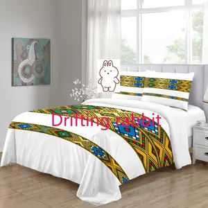 الاثيوبية التقليدية سابا Telet مخصصة تصميم 3D طقم ملائات سرير مطبوع/حاف مجموعة غطاء مع المخدة