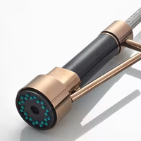 Robinet de cuisine moderne en acier inoxydable chromé, double poignée, bec pivotant à 360 degrés, résistant à la corrosion, facile à nettoyer