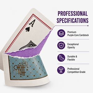 Cartes à Jouer de Mariage Chinoises Personnalisées Haut de Gamme KJ AJGD Thème Double Bonheur Papier à Noyau Violet Professionnel Boîte en Papier Famille - Product Image 3