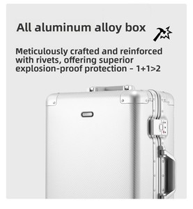 Valise à roulettes 360° en alliage aluminium-magnésium fabriquée en Chine, avec serrure TSA, 20 pouces, pour les voyageurs d'affaires élégants - Product Image 3
